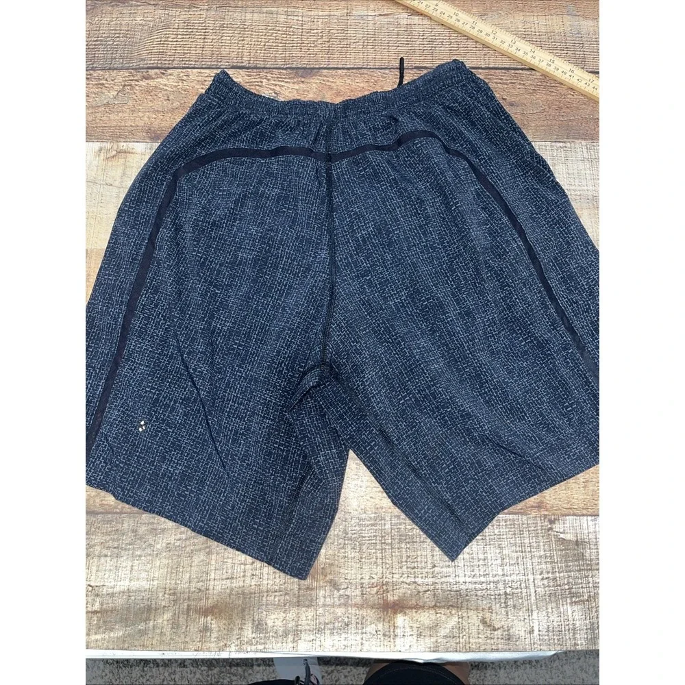 Men's Lululemon THE Short Lined Geometric Pattern Navy Short(2770)